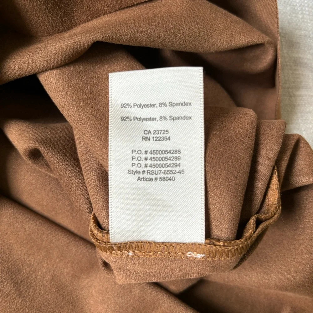 Aritzia Wilfred Free Faux Suede Dark Camel Brown Mini Dress Sz S Trompette Nori - Picture 8 of 9